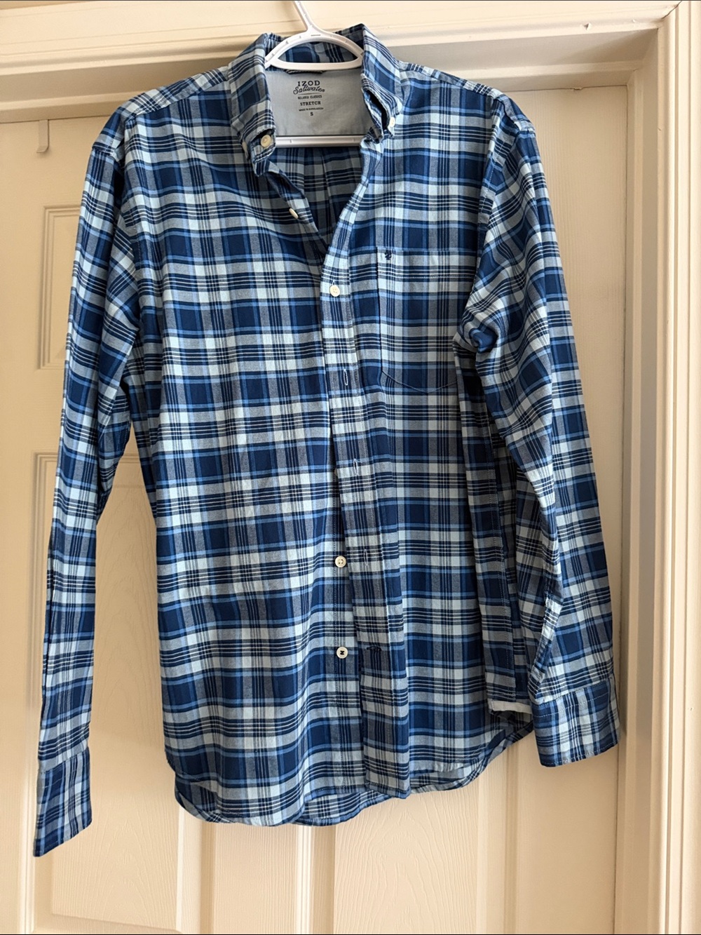 Izod Blue Plaid Button-Down Shirt